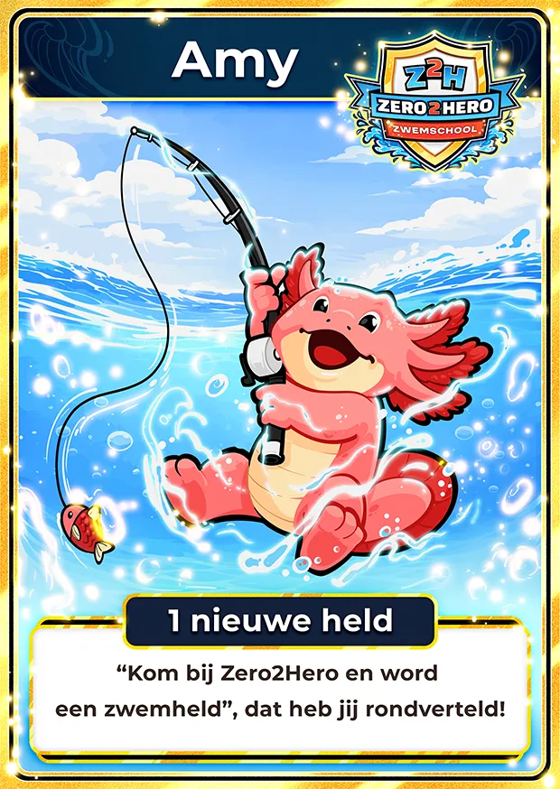 Amy axolotl collectible swimming reward card