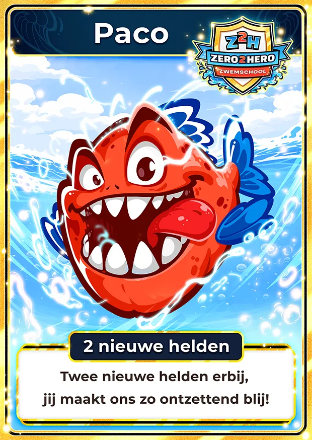 Paco reward card from the Zero2Hero collectible set