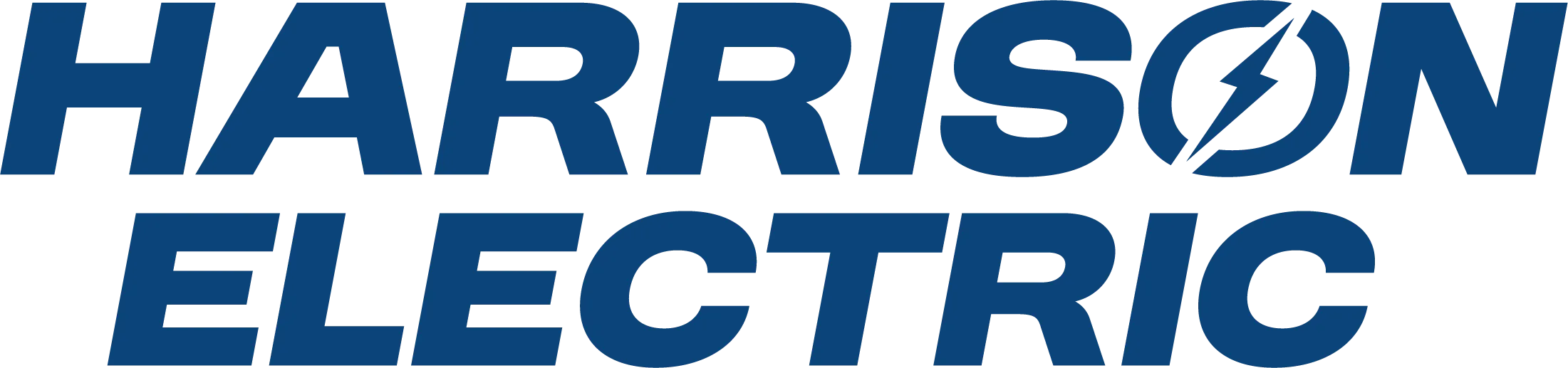 Harrison Electric wordmark in single-color blue