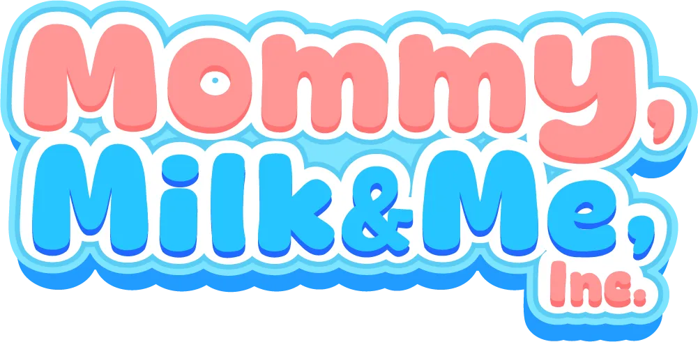 Mommy, Milk and Me wordmark in pink and blue