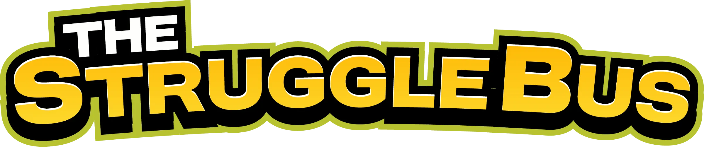 The Struggle Bus wordmark in gold and black